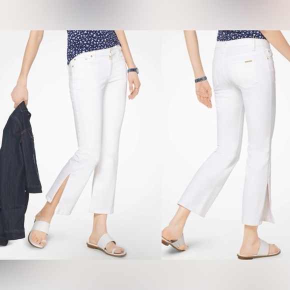 Michael Kors Denim - NWT MICHAEL KORS Split-Hem Cropped Flared Jeans / Bone Color / Size 4